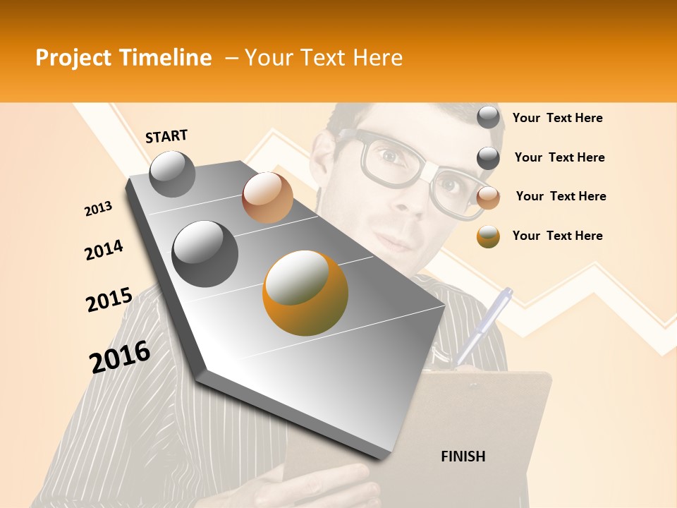 A Man Holding A Clipboard And Pen In His Hand PowerPoint Template