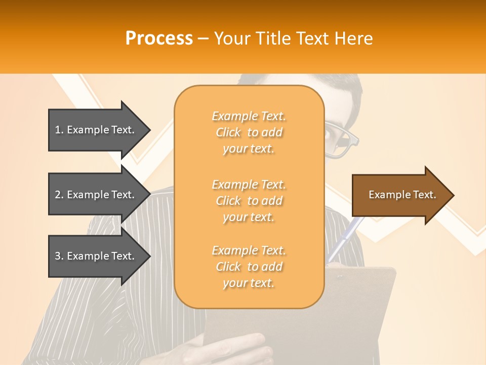 A Man Holding A Clipboard And Pen In His Hand PowerPoint Template