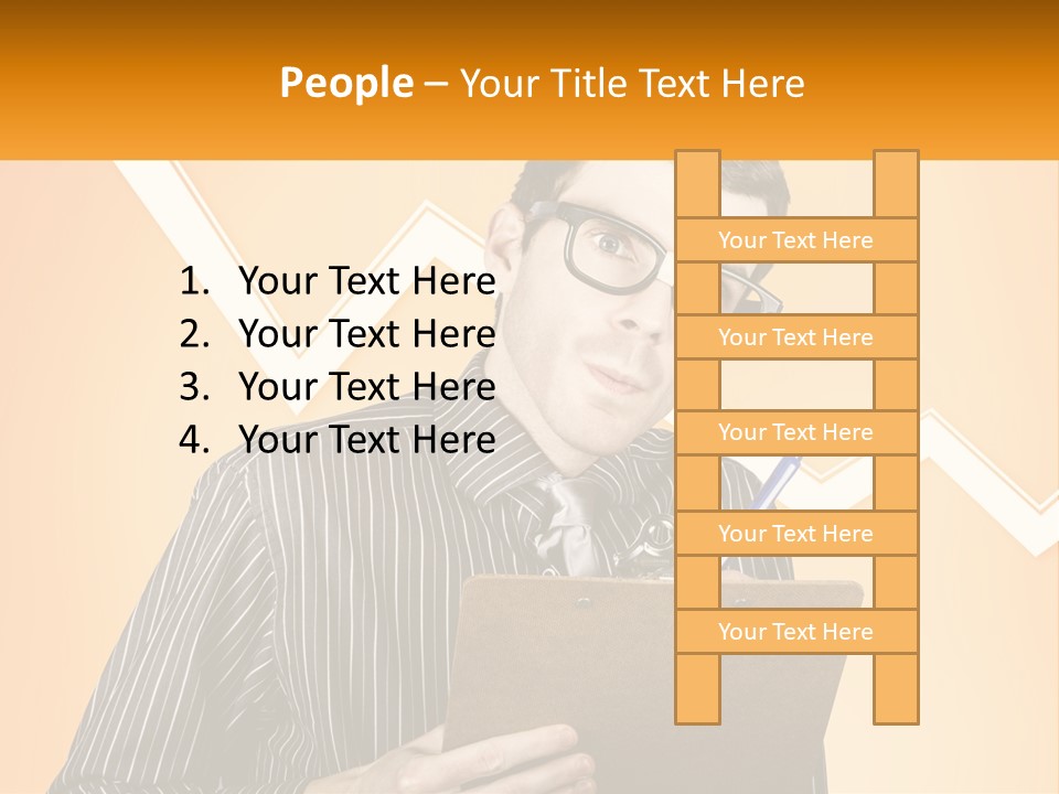 A Man Holding A Clipboard And Pen In His Hand PowerPoint Template