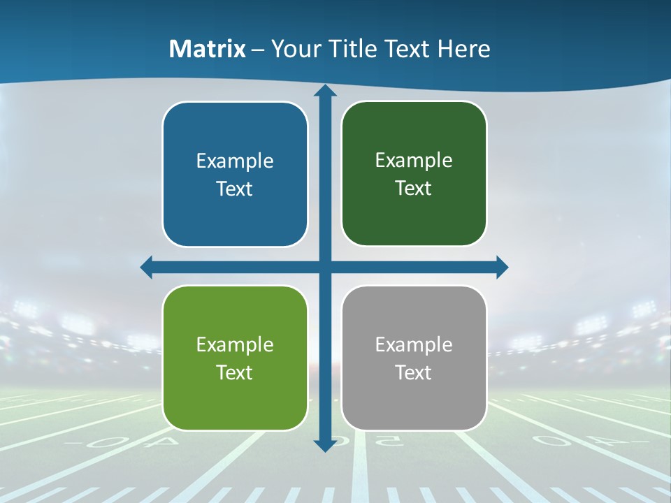 A Football Field With A Stadium In The Background PowerPoint Template
