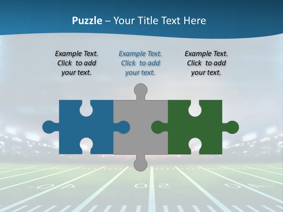 A Football Field With A Stadium In The Background PowerPoint Template