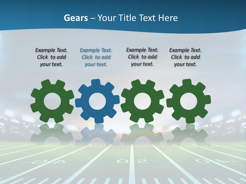 A Football Field With A Stadium In The Background PowerPoint Template