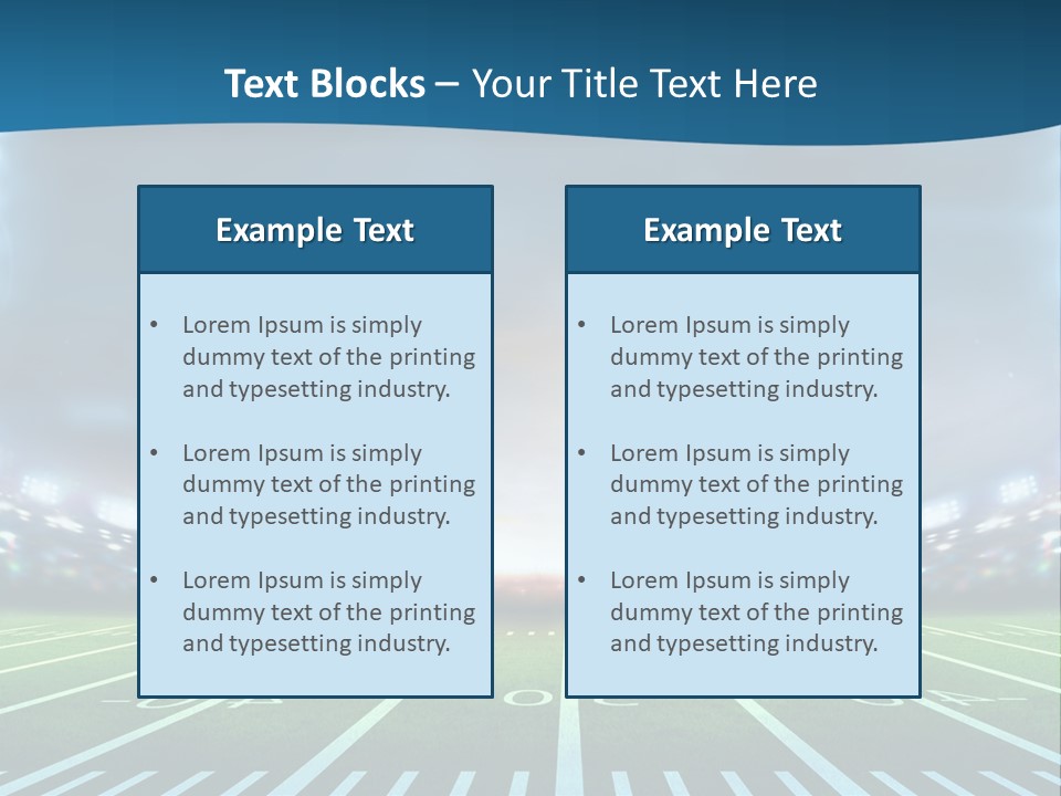 A Football Field With A Stadium In The Background PowerPoint Template