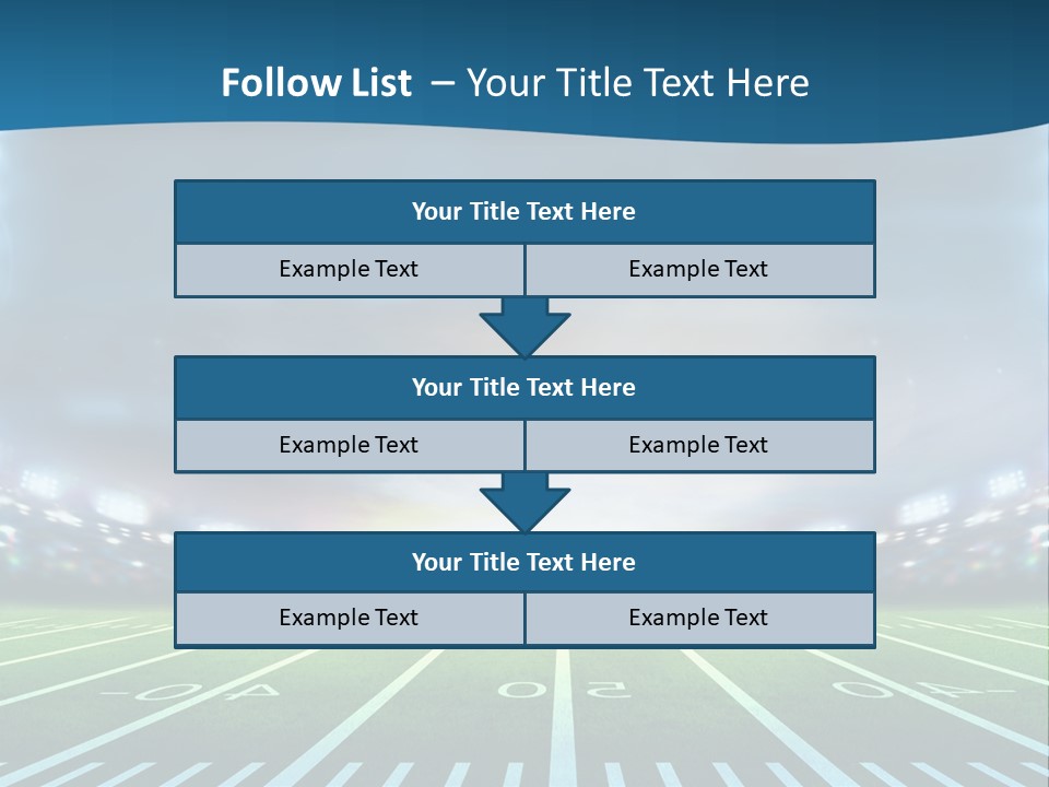 A Football Field With A Stadium In The Background PowerPoint Template
