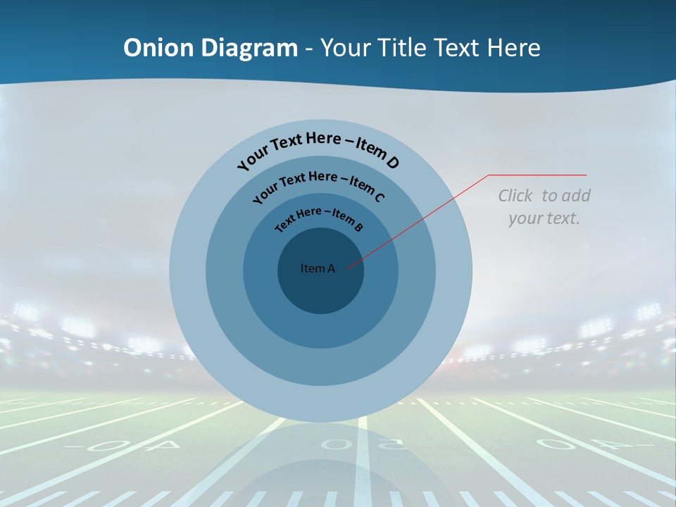 A Football Field With A Stadium In The Background PowerPoint Template