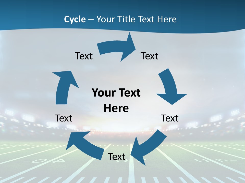 A Football Field With A Stadium In The Background PowerPoint Template