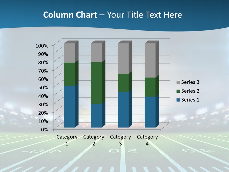 A Football Field With A Stadium In The Background PowerPoint Template