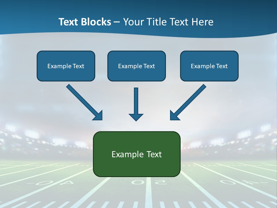 A Football Field With A Stadium In The Background PowerPoint Template