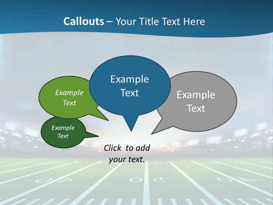 A Football Field With A Stadium In The Background PowerPoint Template
