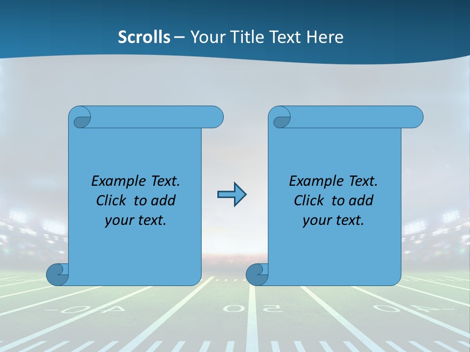 A Football Field With A Stadium In The Background PowerPoint Template