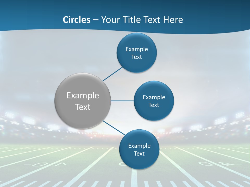 A Football Field With A Stadium In The Background PowerPoint Template