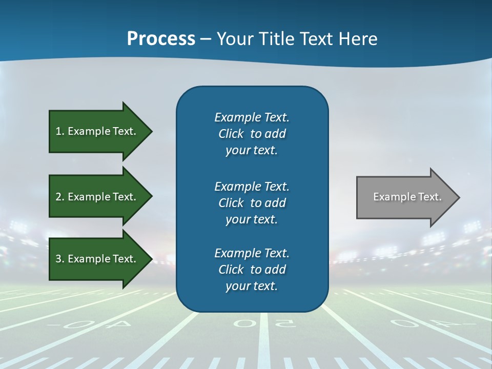 A Football Field With A Stadium In The Background PowerPoint Template