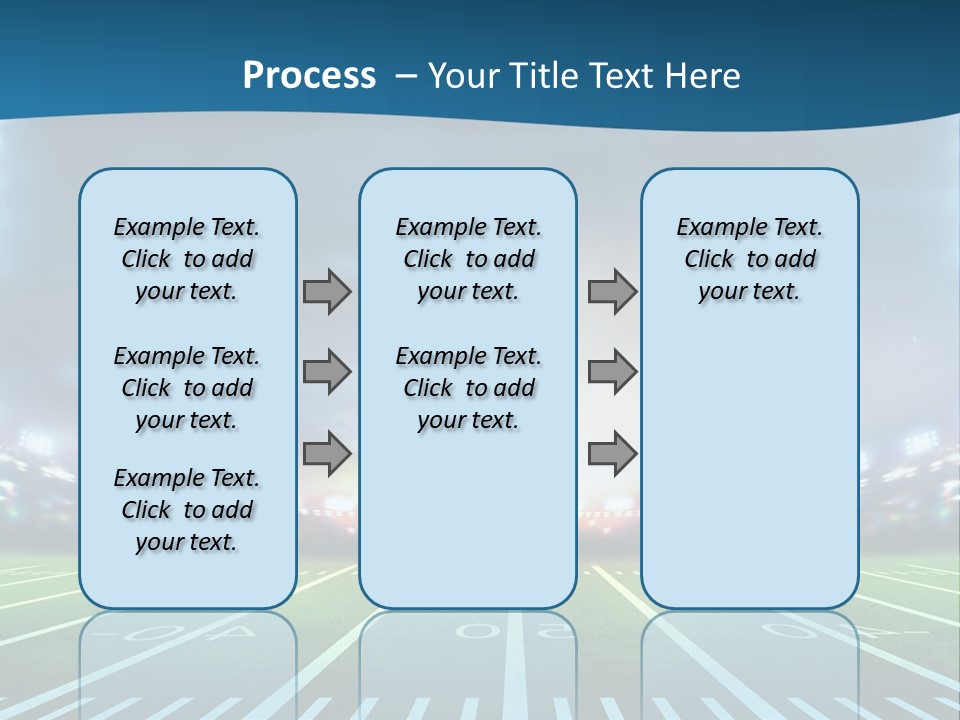A Football Field With A Stadium In The Background PowerPoint Template