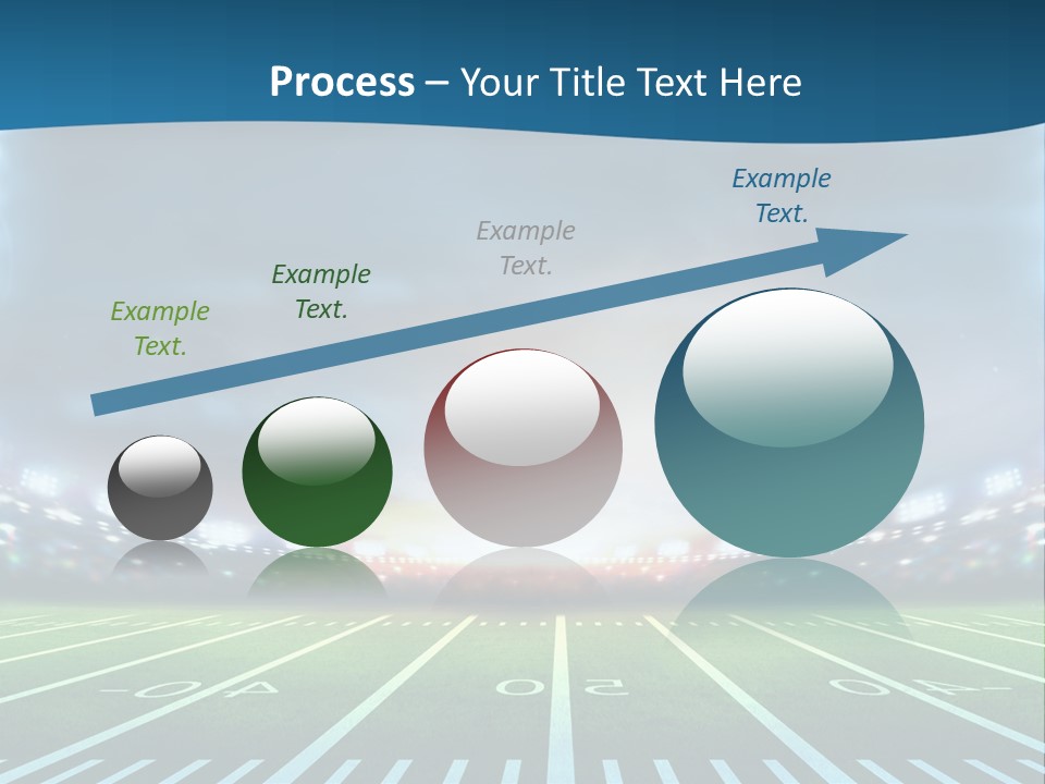 A Football Field With A Stadium In The Background PowerPoint Template