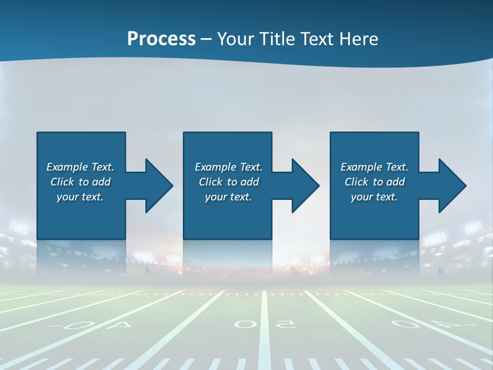 A Football Field With A Stadium In The Background PowerPoint Template