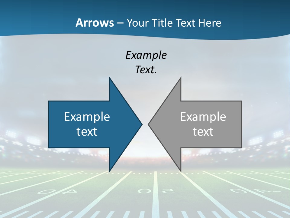 A Football Field With A Stadium In The Background PowerPoint Template