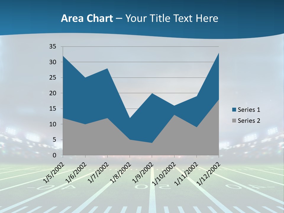 A Football Field With A Stadium In The Background PowerPoint Template