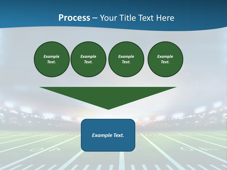 A Football Field With A Stadium In The Background PowerPoint Template