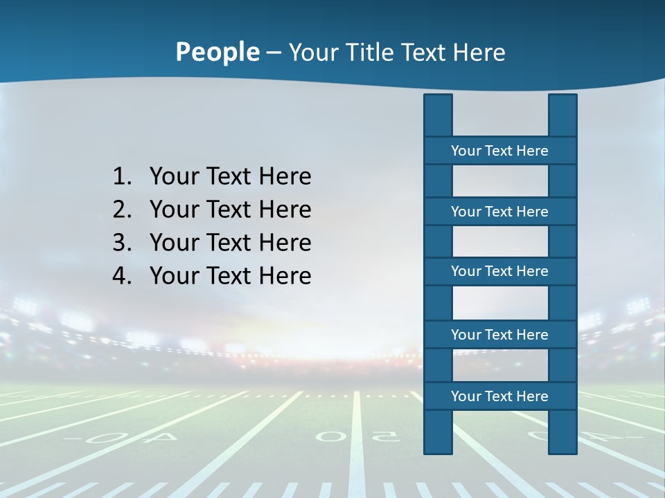 A Football Field With A Stadium In The Background PowerPoint Template