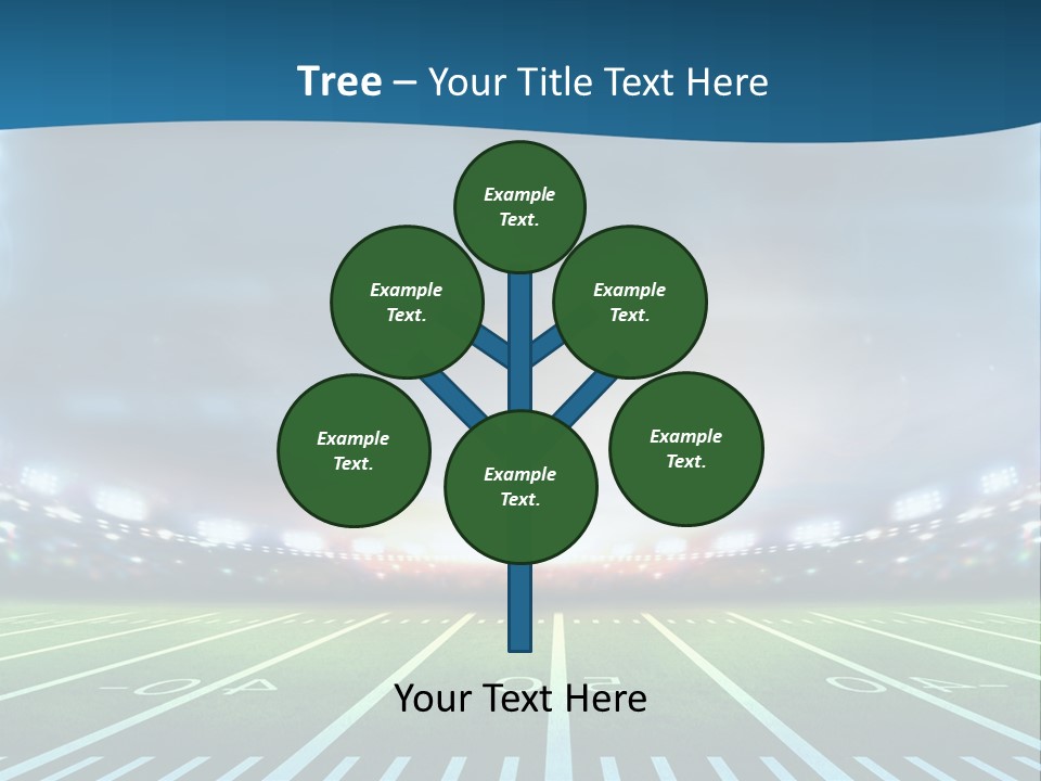 A Football Field With A Stadium In The Background PowerPoint Template
