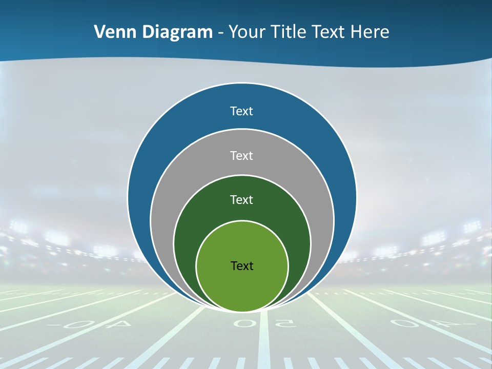 A Football Field With A Stadium In The Background PowerPoint Template