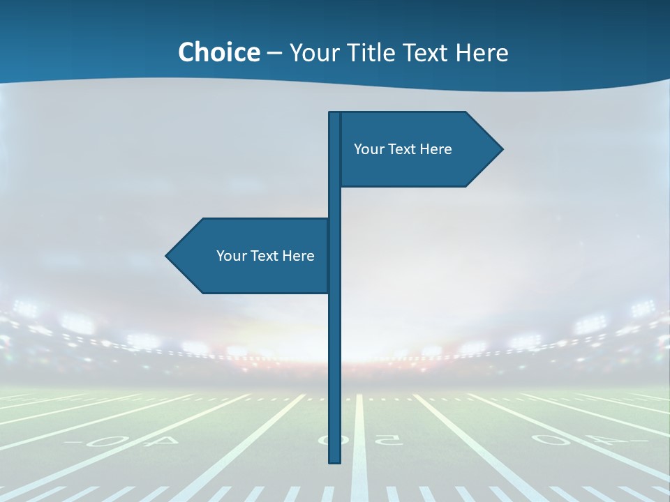 A Football Field With A Stadium In The Background PowerPoint Template