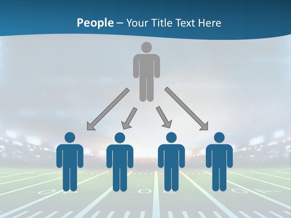 A Football Field With A Stadium In The Background PowerPoint Template