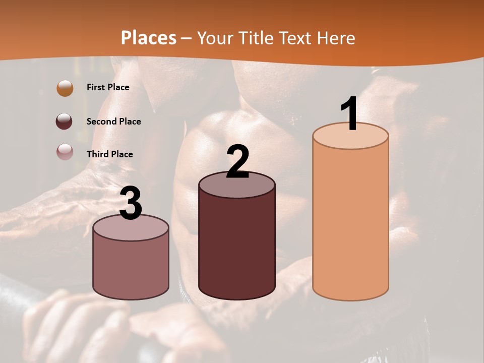 A Bodybuilding Man Holding A Barbell Powerpoint Template PowerPoint Template