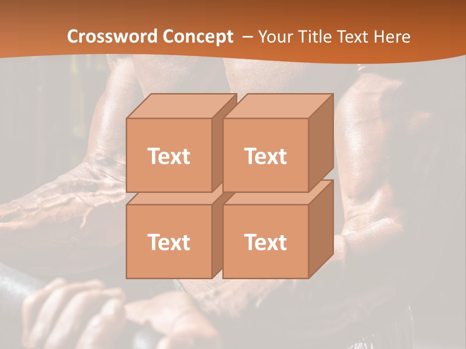 A Bodybuilding Man Holding A Barbell Powerpoint Template PowerPoint Template