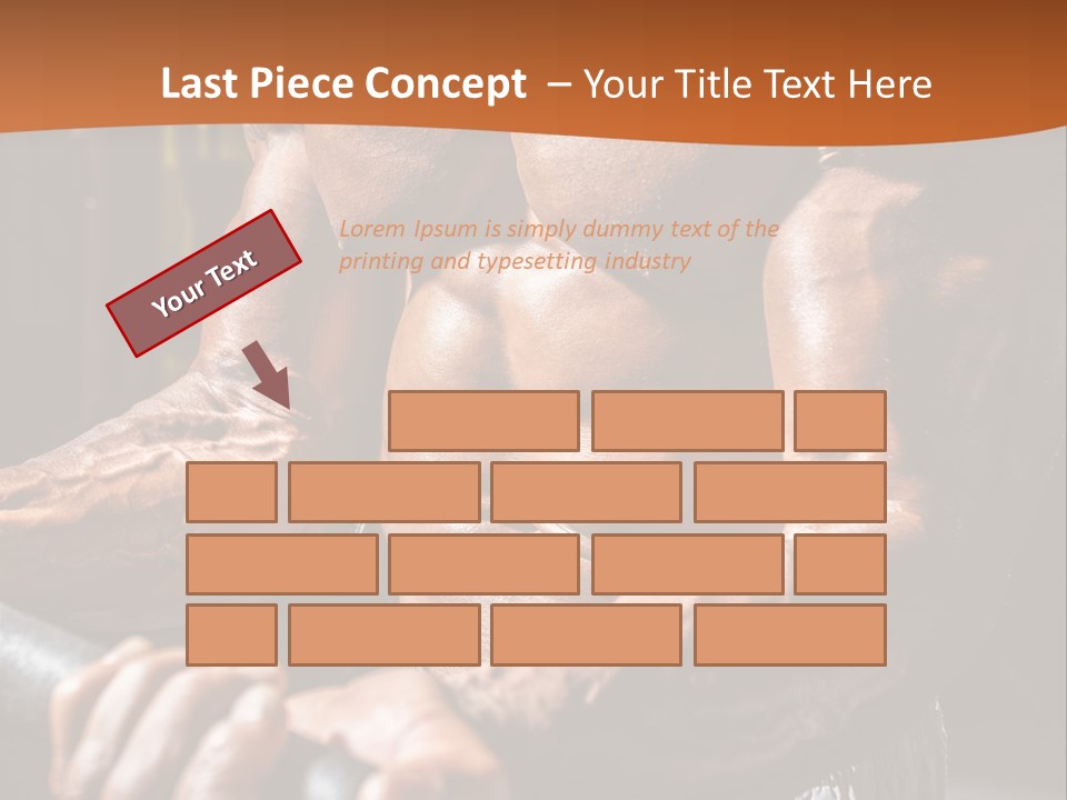 A Bodybuilding Man Holding A Barbell Powerpoint Template PowerPoint Template