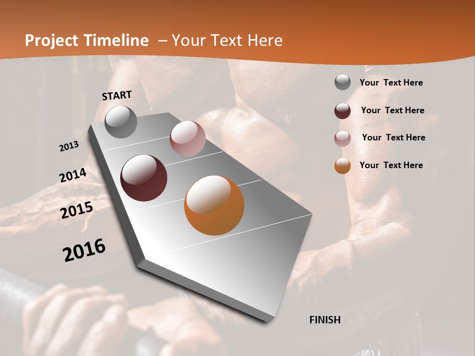 A Bodybuilding Man Holding A Barbell Powerpoint Template PowerPoint Template