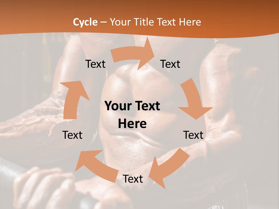 A Bodybuilding Man Holding A Barbell Powerpoint Template PowerPoint Template