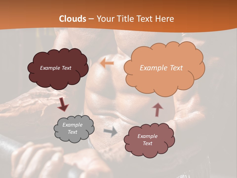 A Bodybuilding Man Holding A Barbell Powerpoint Template PowerPoint Template
