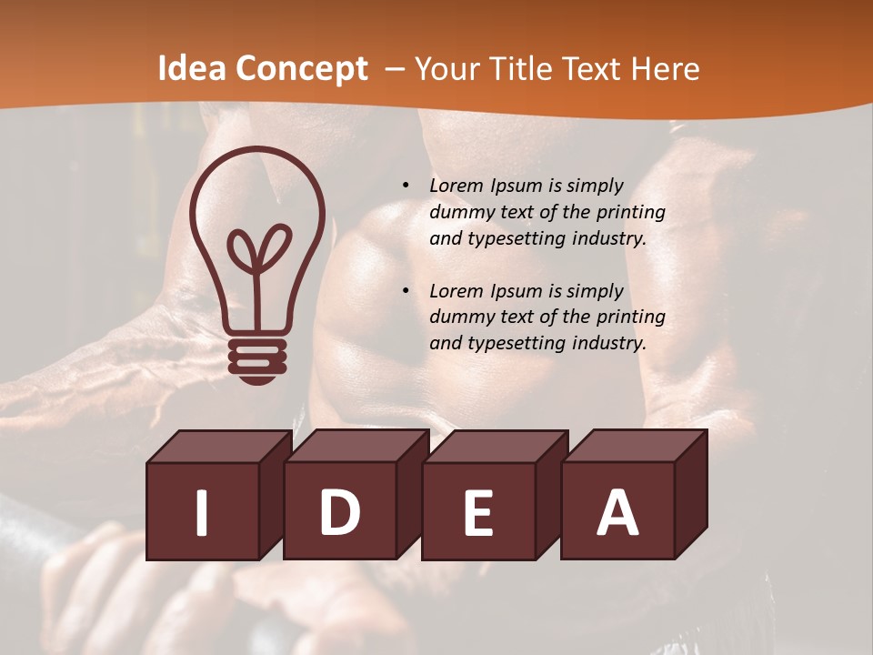 A Bodybuilding Man Holding A Barbell Powerpoint Template PowerPoint Template