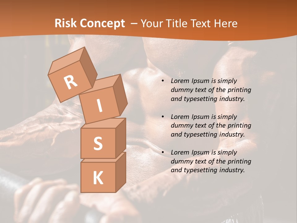 A Bodybuilding Man Holding A Barbell Powerpoint Template PowerPoint Template