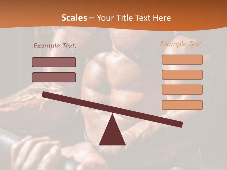 A Bodybuilding Man Holding A Barbell Powerpoint Template PowerPoint Template