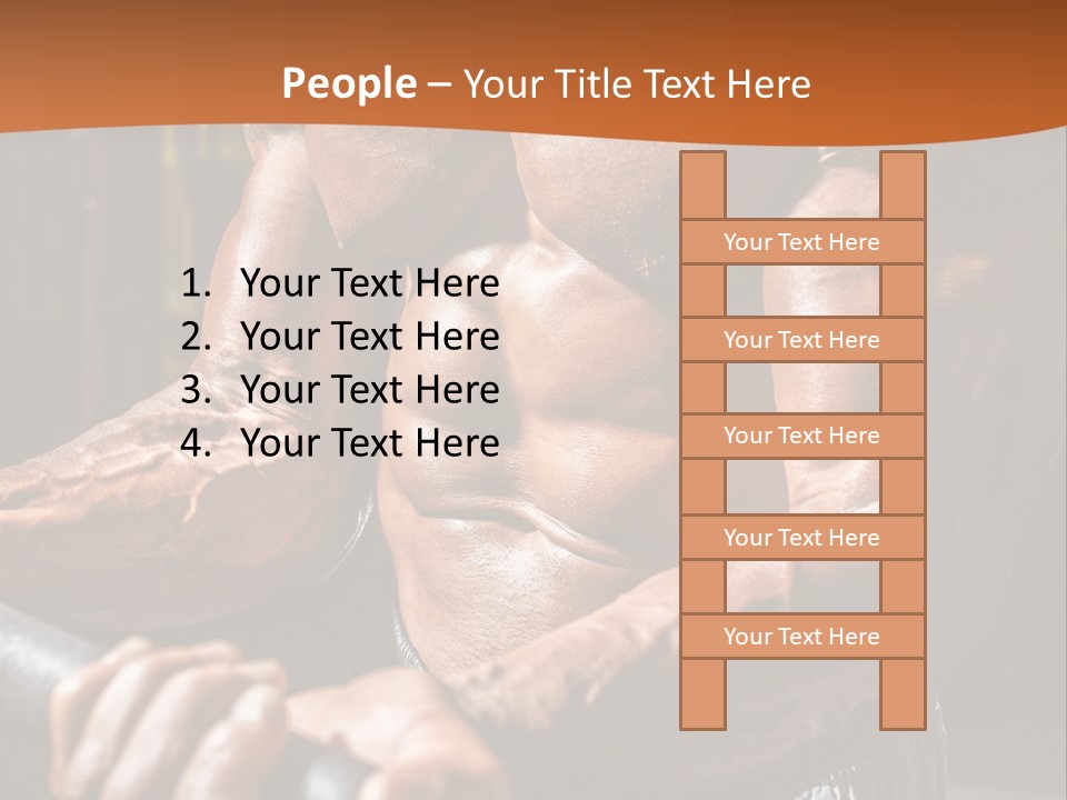 A Bodybuilding Man Holding A Barbell Powerpoint Template PowerPoint Template