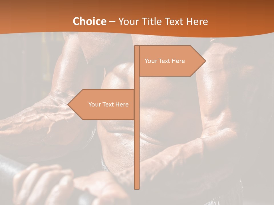 A Bodybuilding Man Holding A Barbell Powerpoint Template PowerPoint Template