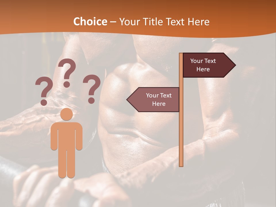 A Bodybuilding Man Holding A Barbell Powerpoint Template PowerPoint Template