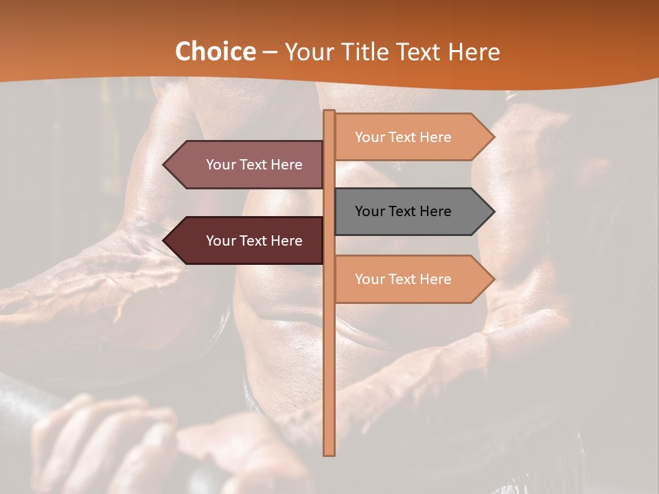 A Bodybuilding Man Holding A Barbell Powerpoint Template PowerPoint Template