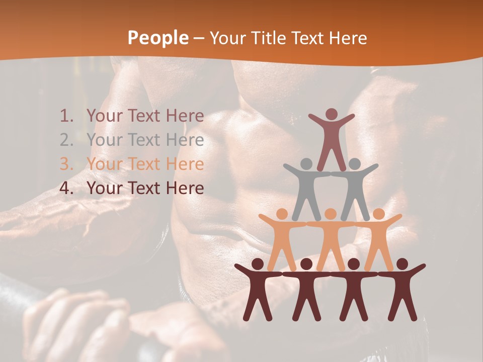 A Bodybuilding Man Holding A Barbell Powerpoint Template PowerPoint Template