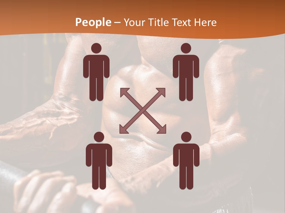 A Bodybuilding Man Holding A Barbell Powerpoint Template PowerPoint Template