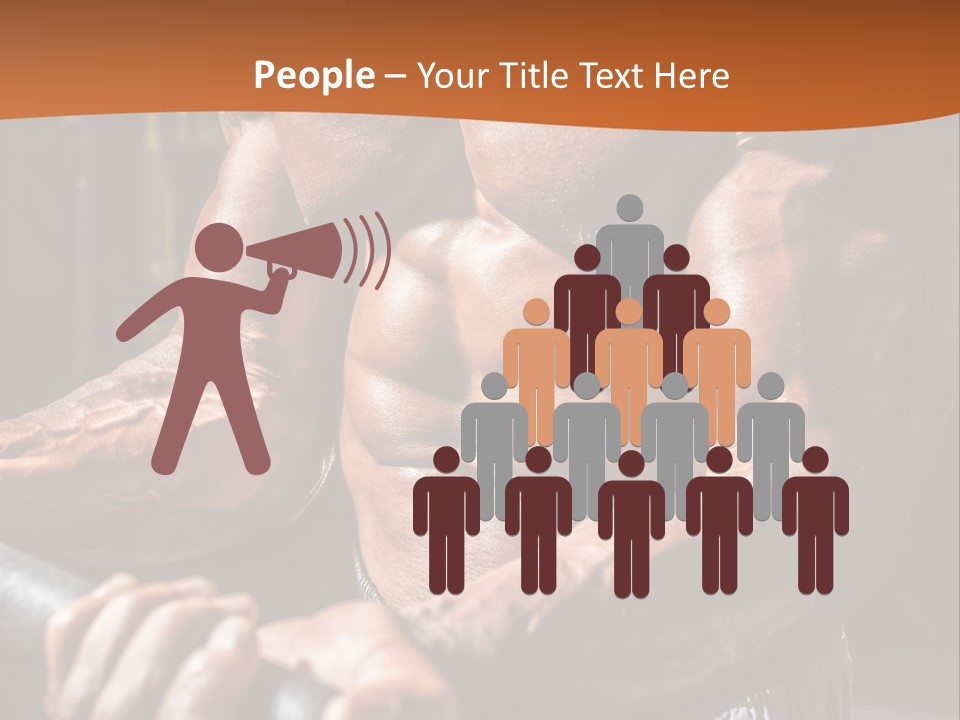 A Bodybuilding Man Holding A Barbell Powerpoint Template PowerPoint Template