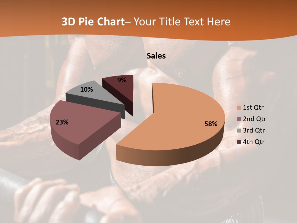 A Bodybuilding Man Holding A Barbell Powerpoint Template PowerPoint Template