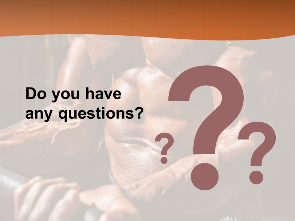 A Bodybuilding Man Holding A Barbell Powerpoint Template PowerPoint Template