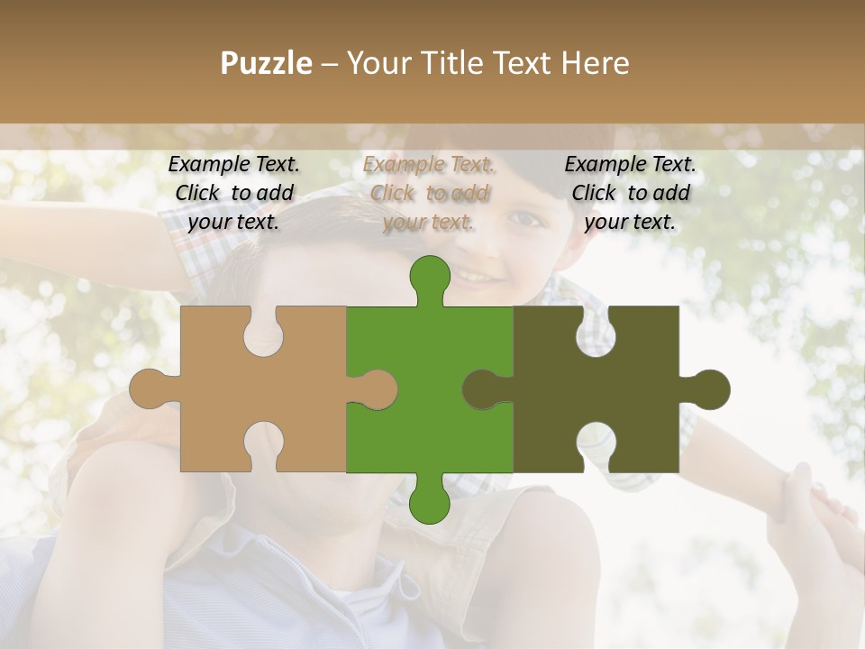 A Man Holding A Young Boy On His Shoulders PowerPoint Template