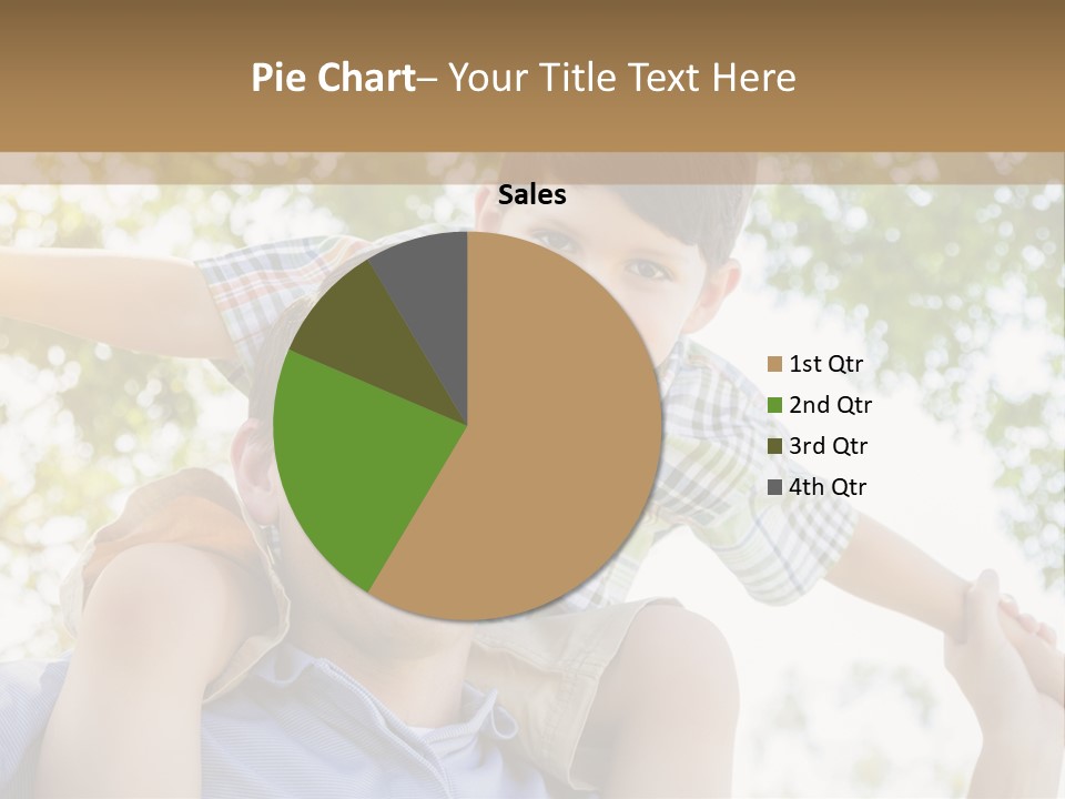 A Man Holding A Young Boy On His Shoulders PowerPoint Template