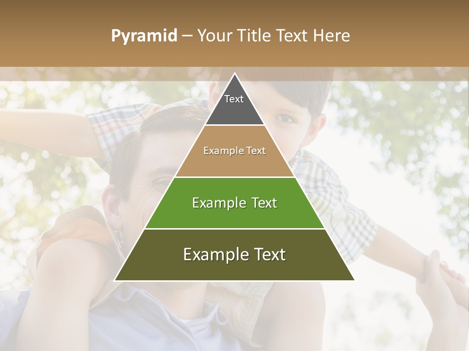 A Man Holding A Young Boy On His Shoulders PowerPoint Template