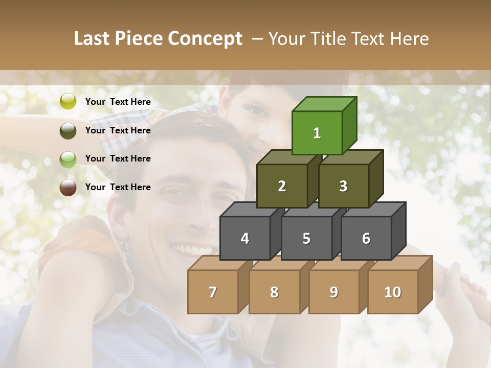 A Man Holding A Young Boy On His Shoulders PowerPoint Template