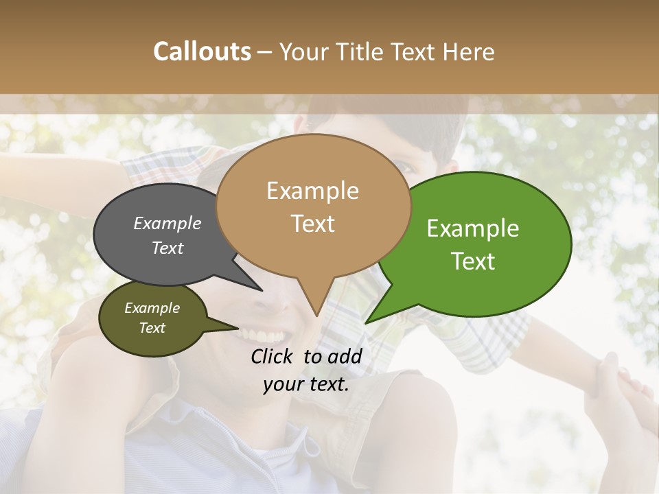 A Man Holding A Young Boy On His Shoulders PowerPoint Template